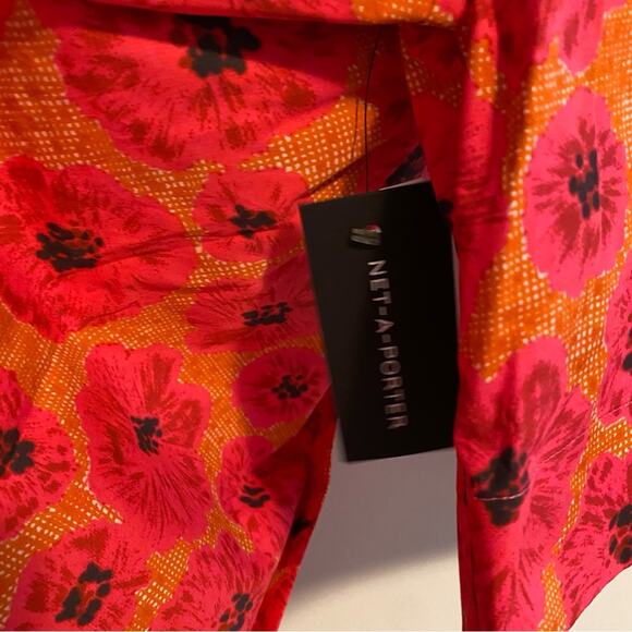 NWT JASON WU Pink Floral Cotton Poplin Collared Blouse Small - Picture 9 of 15